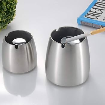 Amazon.co.jp: Lependor 防雨灰皿 蓋付き ステンレススチール製